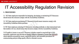 IT Accessibility Regulation Revision
 