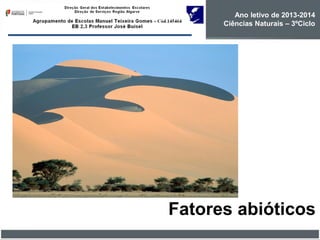 Ano letivo de 2013-2014
Ciências Naturais – 3ºCiclo

Fatores abióticos

 