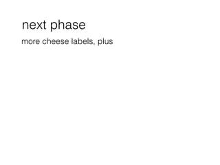 next phase
more cheese labels, plus
 