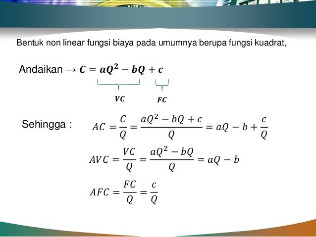 fungsi non linear dan penerapan ekonomi