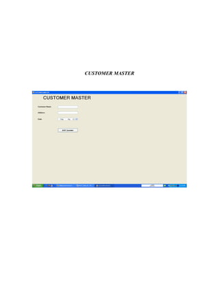CUSTOMER MASTER 
 