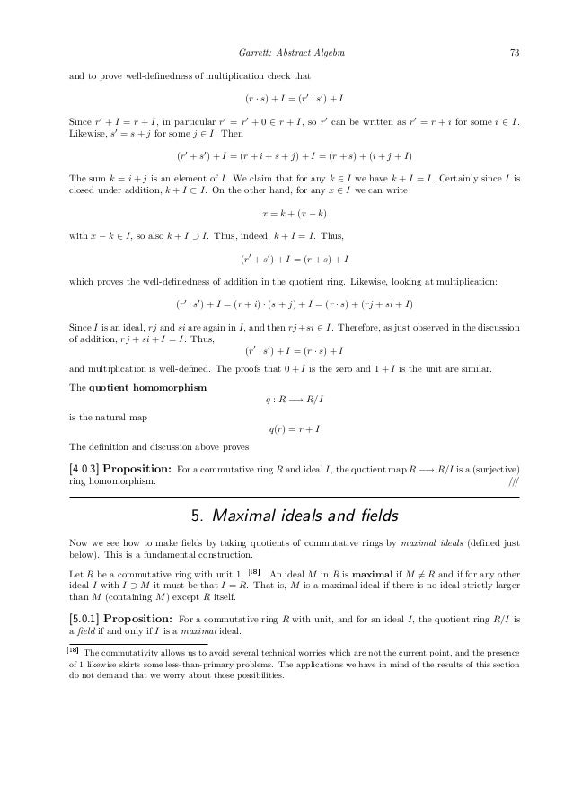 How To Prove That Quotient Ring Is A Field How To Prove That Quotient Ring Is A Field