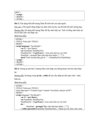 Bài tập javascript | PDF