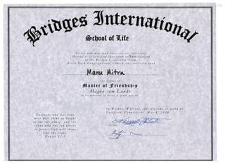 Bridges International Certificate