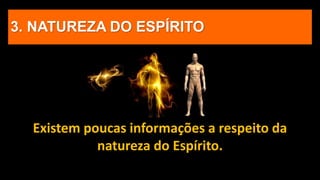 3. NATUREZA DO ESPÍRITO
Existem poucas informações a respeito da
natureza do Espírito.
 