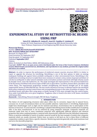 EXPERIMENTAL STUDY OF RETROFITTED RC BEAMS USING FRP | PDF