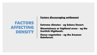 GEOGRAPHY IGCSE: POPULATION DENSITY AND DISTRIBUTION | PPTX