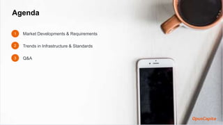 Agenda
1 Market Developments & Requirements
Trends in Infrastructure & Standards
Q&A
2
3
 