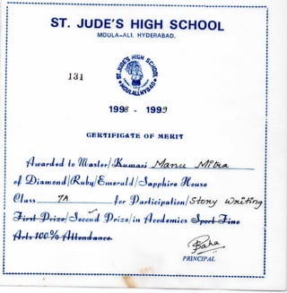 04. St. Jude's High School (Story writing) Certificate