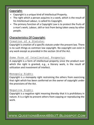 What is a Copyright? What are its characteristics? [#04] | PDF