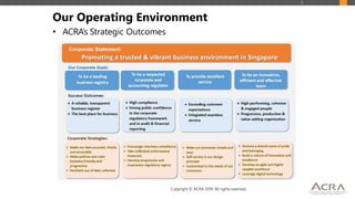 9
Our Operating Environment
• ACRA’s Strategic Outcomes
Copyright © ACRA 2019. All rights reserved.
 