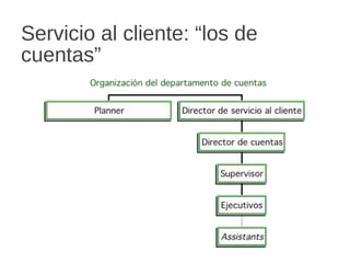 Servicio al cliente: “los de
cuentas”
 