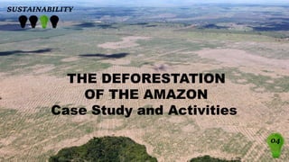 SUSTAINABILITY
04
THE DEFORESTATION
OF THE AMAZON
Case Study and Activities
 