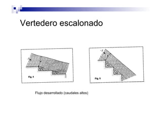 Vertedero escalonado
Flujo desarrollado (caudales altos)
 