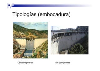 Tipologías (embocadura)
Con compuertas Sin compuertas
 