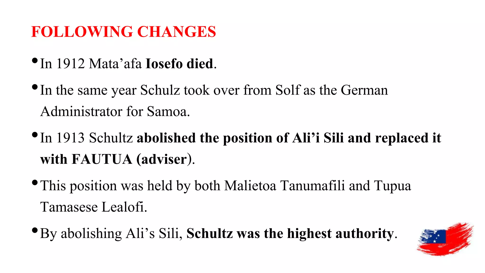 THE SAMOAN MAU MOVEMENT GERMAN SAMOA 19001914 PPT