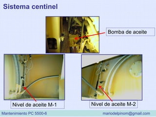 Bomba de aceite
Nivel de aceite M-1 Nivel de aceite M-2
Sistema centinel
Mantenimiento PC 5500-6 mariodelpinom@gmail.com
 