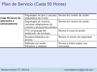 Plan de Servicio (Cada 50 Horas)
Mantenimiento PC 5500-6 mariodelpinom@gmail.com
 