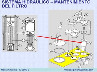 SISTEMA HIDRÁULICO – MANTENIMIENTO
DEL FILTRO
Mantenimiento PC 5500-6 mariodelpinom@gmail.com
 