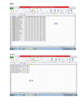 Worksheets with v look up function input & output | PDF image.