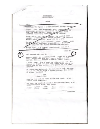 4.01 Lazarus Rising call sheet and script day 2