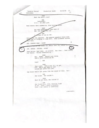 4.01 Lazarus Rising call sheet and script day 2