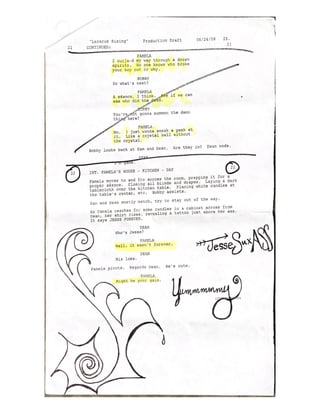 4.01 Lazarus Rising call sheet and script day 2