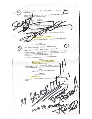 4.01 Lazarus Rising call sheet and script day 2