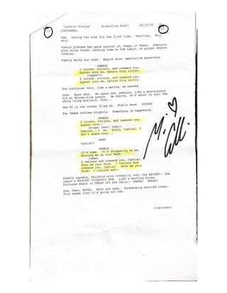 4.01 Lazarus Rising call sheet and script day 2