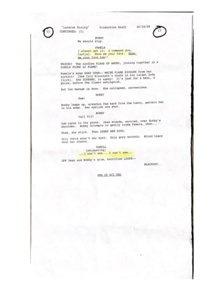 4.01 Lazarus Rising call sheet and script day 2
