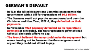 DEPTH STUDY GERMANY: WEIMAR REPUBLIC - 04. WEIMAR TURMOIL YEARS 1919 ...