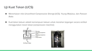 uJI MEKANIKA BATUAN TRAINING SOLUSI TAMBANG INDONESIA | PDF