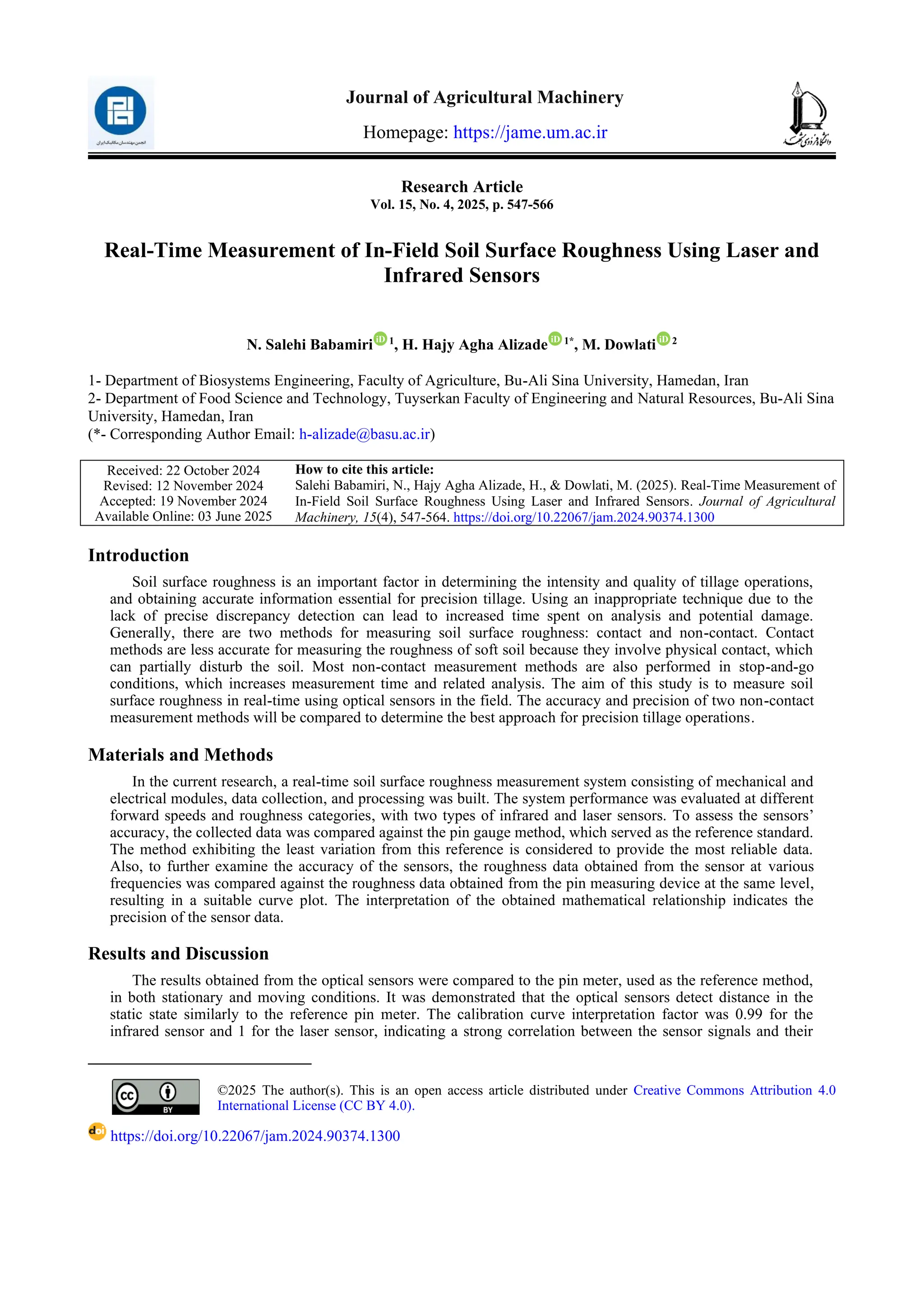 Real-Time Measurement of In-Field Soil Surface Roughness Using Laser ...
