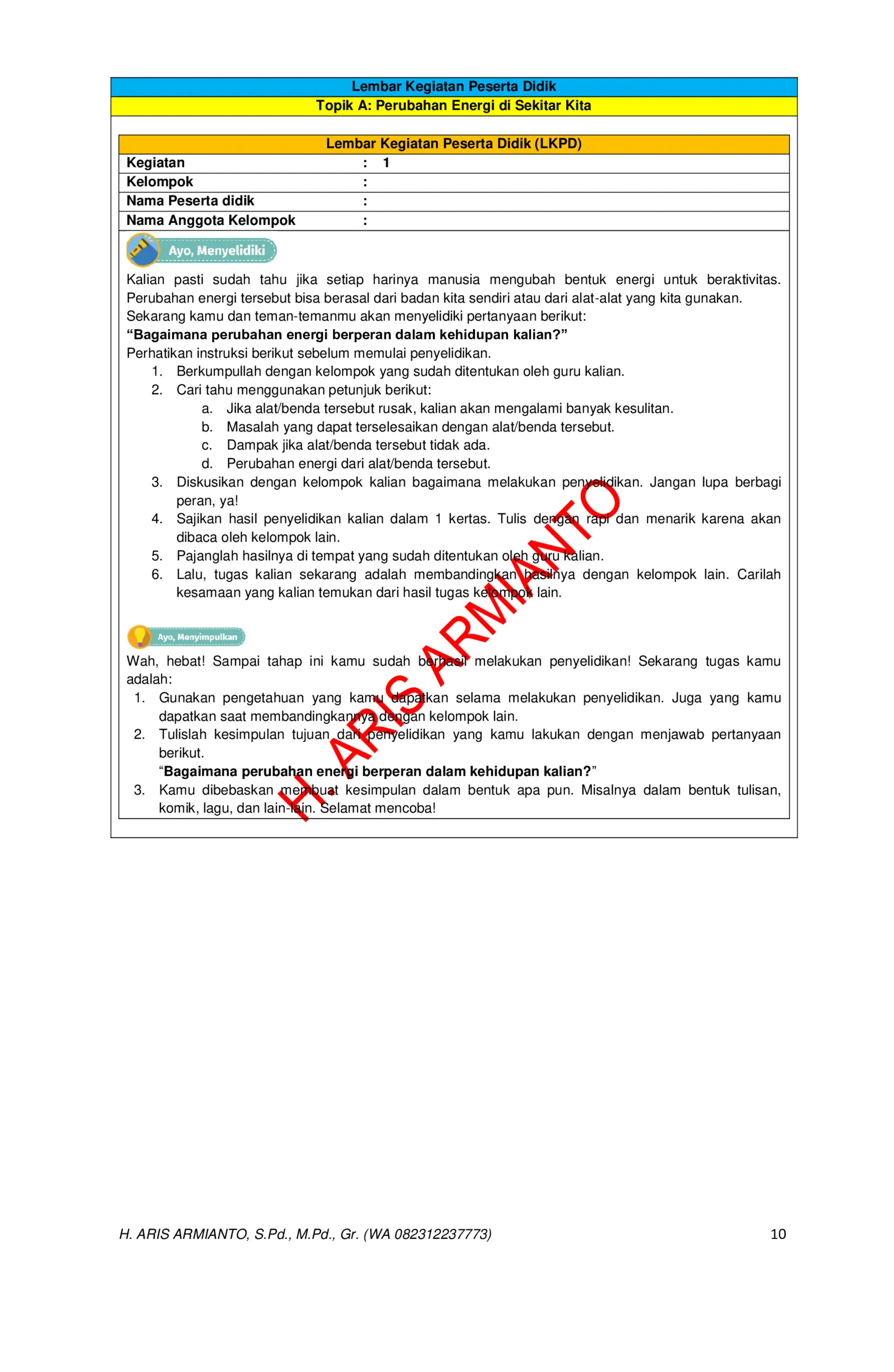 MODUL PEMBELAJARAN DEEP LEARNING IPAS KELAS 4 REVISI CP 032 KURIKULUM ...