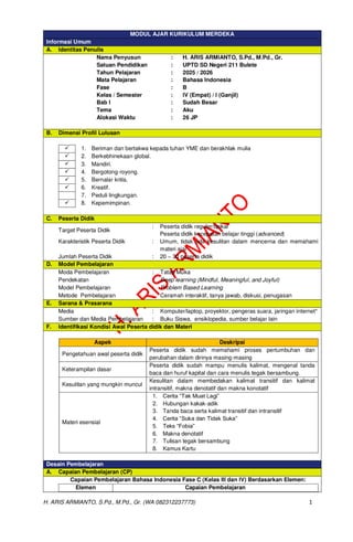 MODUL PEMBELAJARAN DEEP LEARNING BAHASA INDONESIA KELAS 4 REVISI ...