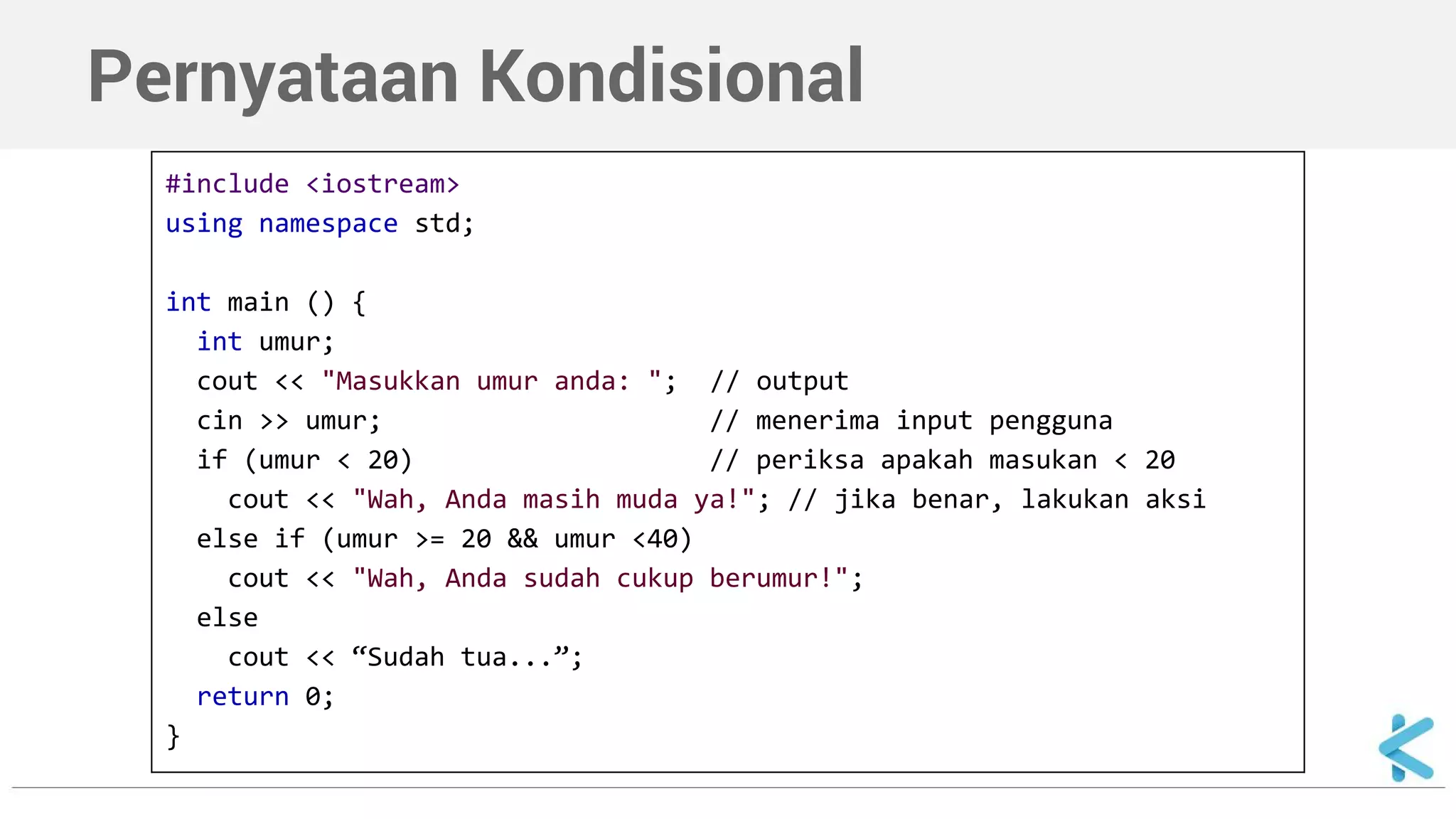Algoritma dan Struktur Data - Input/Output dan Kondisi | PPT