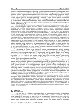 Attitude toward flexible learning of college students in Albay ...