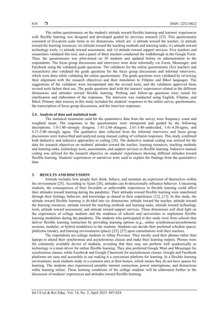 Attitude toward flexible learning of college students in Albay ...