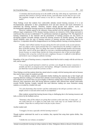 Attitude toward flexible learning of college students in Albay ...