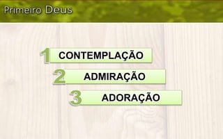 CONTEMPLAÇÃO
ADMIRAÇÃO
ADORAÇÃO
 