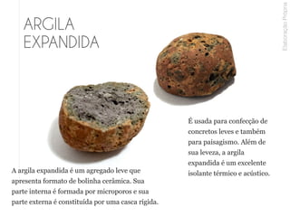 Agregado Miúdo
Proveniente de:
- Rios
- Depósitos naturais
- Praia (sais)
O agregado miúdo
preenche os vazios
deixados pelos
agregados graúdos
AREIA
ElaboraçãoPrópria
 