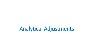 Analytical Adjustments
 