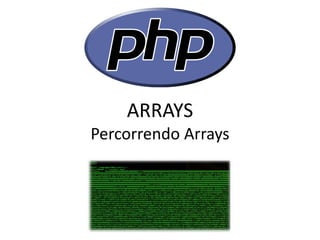 ARRAYS Percorrendo Arrays  
