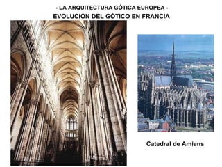 - LA ARQUITECTURA GÓTICA EUROPEA - EVOLUCIÓN DEL GÓTICO EN FRANCIA Catedral de Amiens 