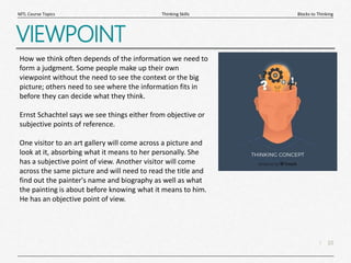 Blocks to Thinking | PPTX