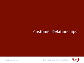 Customer Relationships




HTTP://EMAGINE-GROUP.COM        BRAND FOCUSED, SOCIALLY ACTIVE, DIGITALLY ENABLED
 