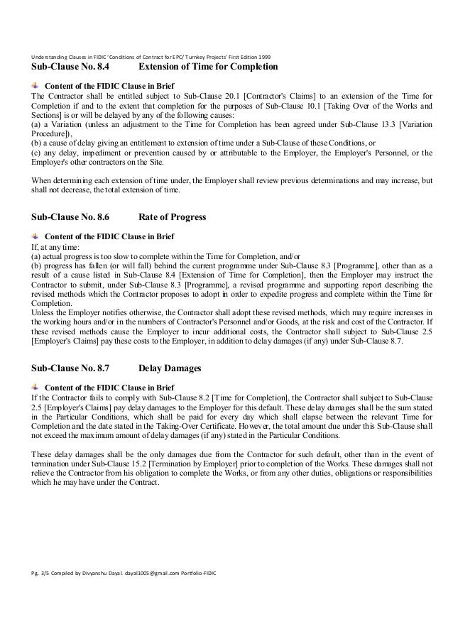 Clause 8.7 Delay DamagesUnderstanding Clauses in FIDIC ‘Conditions o…