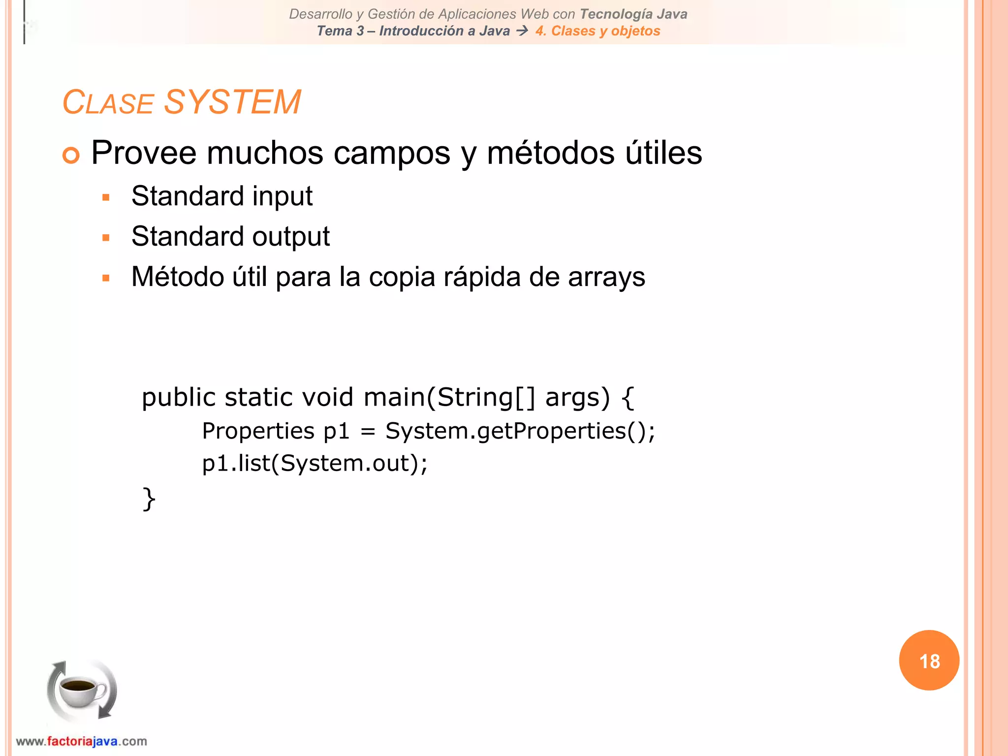 Representa los programas que están corriendo15Contenidos de este temaClases y objetosVisión generalClase MathClases String y StringBufferClases wrapperProcesosClase RuntimeClase System