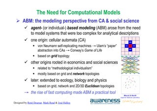 Designed by René Doursat, Mark Read & José Halloy
The Need for Computational Models
Ø  ABM: the modeling perspective from...
