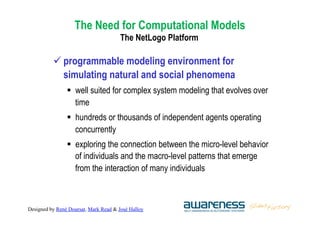 Designed by René Doursat, Mark Read & José Halloy
ü programmable modeling environment for
simulating natural and social p...